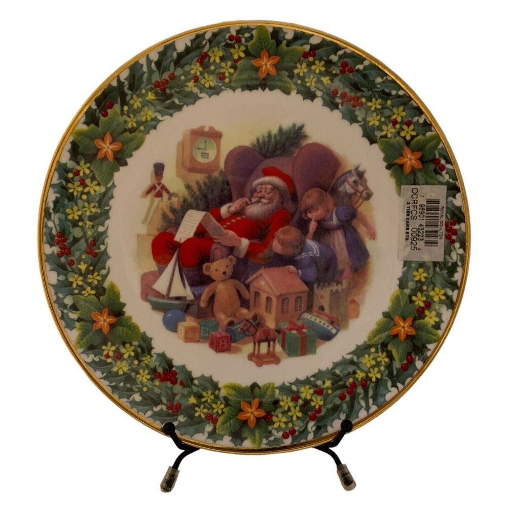 Royal Albert 1998 Christmas Plate “Santa’s Little List” From Bob Hersey Art